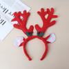 Faixa de Cabeça de Antlers Marrom de Tecido Não Tecido para o Natal com Sino Vermelho Acessórios de Cabelo de Antlers Adereços para Vestido de Natal
