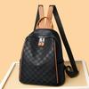 Mochila de Cuero Suave con Relieve de Tablero de Ajedrez de Moda para Mujer, Nueva Mochila Escolar de Gran Capacidad, Mochila de Viaje Casual Versátil