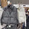 Versão Coreana Inverno Novo Coreano Dongdaemun Simples Cotidiano Versátil Sem Mangas Gola Alta Algodão Colete Jaqueta Top para Mulheres