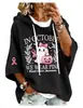 Nueva sudadera de Halloween transfronteriza 2026 con estampado de letras, sudadera con capucha para mujer con diseño independiente y forro polar pequeño
