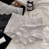 Cueca Boxer com Gancho Estendido para Mulheres, Renda Puro Desejo, Sexy de Cintura Média que Cobre o Quadril com Forro de Algodão para Meninas