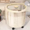 Balde de Arroz Doméstico à Prova de Insetos à Prova de Umidade Pote para Armazenamento de Grãos Super Grande de Grau Alimentício Balde Organizador de Armazenamento de Arroz Farinha de Arroz Grãos
