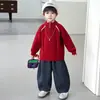 2427 Suéter Meia-Zip para Meninos 2026 Inverno Novo Crianças Bebê Outono Inverno Estiloso Menino Tricô Top Tendência