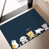 Tapete de piso de tierra de diatomeas, tapete absorbente de secado rápido antideslizante estilo caricatura para baño, tapete para pies resistente a la suciedad para baño del hogar al por mayor