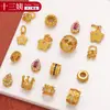 Accesorios de color dorado arena que conservan el color, joyería DIY, oro antiguo, cuentas espaciadoras de circón microincrustado, colgantes de diamantes de colores, pulseras, cordones para la mano con cuentas