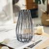 Vaso Simples Moderno de Luxo Leve Vidro Listrado Transparente Flores Aqua Rosa Lírio Decoração de Sala de Estar Enfeites de Flores