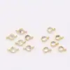 Cor Dourada 14K Zircônia Diamante Colorido Micro-Pavimentada Preservação da Cor Acessórios de Engrenagem Redonda Pendurados Simples e Duplos Material de Conexão para Pulseira Brincos DIY