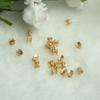 Acessórios DIY feitos à mão em ouro cladado em cobre 14K, anel duplo, pulseira cilíndrica, tampa de flor para grampo de cabelo, acessórios de balanço