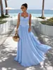 Vestido de noche cruzado europeo y americano estilo francés sin tirantes fruncido tipo corsé con una falda grande y fluida, vestido largo de vacaciones