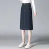 Falda lápiz de línea A, versátil, hecha a medida para el trabajo, nueva colección otoño 2026, moderna y casual, de mezclilla adelgazante