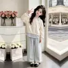Moda Juvenil 2026 Sudadera con Capucha de Manga Larga y Solapa Estilo Coreano Casual Conjunto de Dos Piezas Pantalones de Pierna Ancha con Cuadros Personalidad Elegante