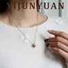 Moda Retro Europea y Americana Zircón Maillard Ojo de Tigre Trébol de Cuatro Hojas Collar Lujo Accesible Joyería Elegante de Nicho de Gama Alta