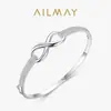 Pulseira de Prata Esterlina S925 Estilo Novo com Laço para Mulheres Europeias e Americanas, Design Moderno de Alto Padrão, Pulseira em Forma de Oito, Joia Elegante para Mão