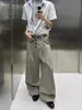 Elegantes pantalones casuales de raya con botones para hombre y mujer, nuevo otoño vintage versátil holgados adelgazantes fluidos de pierna ancha