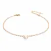 Fresco, Dulce, Natural y Sencillo Colgante Corazón de Melocotón Dorado y Plateado Cadena Cruzada Pulsera para Mujer Joyería al por Mayor No