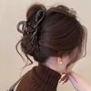 Clipe de Agarrar Arco de Fita Simples Grande Grampo de Cabelo Feminino 2024 Novo High-end Sense Back Head Shark Clip Acessórios para o Cabelo