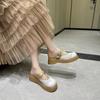 Zapatos Casuales Perforados con Huecos y Grabados de Piel de Vaca de Primera Capa para Mujer 2026 Primavera/Verano Zapatos Mary Jane Sandalias Birkenstock de Suela Gruesa para Mujer