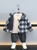 1096 Ropa Infantil Otoño e Invierno Abrigo Acolchado de Lana Abrigo a Cuadros para Niños Engrosado 2026 Ropa Nueva para Bebé