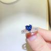 Anillo de moissanita de color en forma de corazón de 1 quilate al por mayor Anillo de diamante para mujer Joyería de platino Bolígrafo de diamante con certificado Tarjeta negra