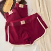 Ano Novo Chinês do Zodíaco Vermelho Roupa Íntima Masculina Jacquard de Alta Qualidade Algodão Puro Cueca Boxer Masculina Roupa Íntima Vermelha Festiva de Casamento