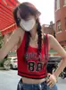Camisola Deportiva Negra con Letras de Spice Girls de Moda para Mujer, Base Interior, Ropa Exterior de Verano, Top Corto Rayado
