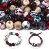 Acrílico 16mm Estampa de Leopardo Furo Reto Contas Duas Cores Furo Grande Redondas Feitas à Mão DIY Acessórios de Joias Contas para Pulseira Contas Soltas