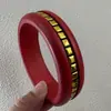 Yongge Jewelry Pulsera Ancha de Madera Cuadrada Incrustada Colorida Estilo Europeo y Americano Moda Apilable Joyería de Mano Al por Mayor