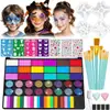 Set de Pigmentos de Pintura Facial de 42 Colores para Copa Mundial Transfronteriza Soluble en Agua Pigmento para Pintura Corporal Halloween Navidad