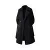 Outono Inverno Novo Estilo Estilo Alemão Casaco Trench Coat Masculino Toque de Alto Padrão Estilo Britânico Estilo Longo Acima do Joelho Casaco de Lã Jaqueta Masculina