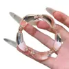 Pulsera de Tubo Curvo Transparente con Cuentas Estilo Minimalista, Moderna, Exquisita, Sensación de Alta Gama, Joyería Versátil Creativa de Nicho para el Día a Día