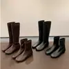 Botas Elásticas de Suela Suave Nuevas de Otoño Botas Adelgazantes de Altura Oculta Punta Redonda Moda Retro Botas Cómodas 2026 Versátiles