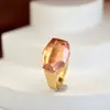 Anel Lipor Colorido de Cristal Original Joia Baoman Novo com Pedra Preciosa Lapidação Diamante Multifacetada com Fogo e Brilho Completos