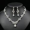 Set de dos piezas de collar y aretes de novia coreanos directos de fábrica para mujer, colgante corto en forma de gota, elegante cadena para clavícula que combina con todo