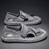 Novas Sandálias de Malha para Homens Primavera 2026, Sapatos de Praia Masculinos da Moda, Sapatos Respiráveis Fechados na Ponta com Solado Macio, Estilo Meio Chinelo Masculino