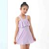 Traje de Baño Infantil para Niñas, Traje de Baño Entero Estilo Falda Rayado para Niños Pequeños, Lindo Traje de Baño de Princesa, Pequeña Princesa