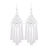 Brincos de borla de prata Miao artesanais estilo étnico vintage temperamento feminino Yunnan Miao personalidade estágio brincos longos versáteis