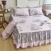 Faldón de Cama 100% Algodón Pieza Única Antideslizante Floral Estilo Simple Individual Doble Cubrecama Engrosado 1.8m Encaje de Algodón Puro Colcha