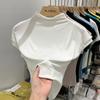 Camiseta sin mangas de fabricación europea para mujer, manga corta, verano 2023, nueva, cuello semi alto, para llevar debajo, top ajustado puro de chica sexy