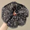 Elástico de Cabelo Oversized Estilo Coreano Intestino de Porco, Corda de Cabelo Versátil com Renda de Bolinhas, Elástico para Rabo de Cavalo Alto, Elástico de Borracha, Acessório de Cabelo de Alta Qualidade