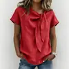 2026 Camiseta de Poliéster para Comercio Exterior Transfronterizo Camisa Casual de Verano para Mujer de Manga Corta en Color Caqui, Amarillo, Verde