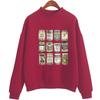 Suéter de gola redonda vintage com picles em conserva Hoodie solto masculino Blusa de moletom