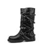 Botas western Martin de suela gruesa con hebilla para mujer, nuevo modelo 2026, botas hasta el suelo, botas fruncidas de tacón de plataforma, botas de caña media para pantalones