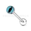 F136 titanio ojo de gato lengua multicolor gota de ojo lengua aleación de titanio G23 perforación pupila vertical joyería chica caliente europea y americana