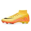 Nuevos zapatos de fútbol transfronterizos para estudiantes hombres y mujeres, zapatos de fútbol TF con tacos largos para césped artificial de la Copa de Europa, en stock para venta al por mayor