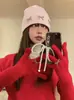 Corea del Sur yegg nicho guantes de punto para mujer con lazo de cuentas pantalla táctil dedos descubiertos cálidos
