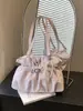 Bolsa de Ombro Plissada Estrela Estilo Coreano Nova Primavera para Mulheres, Bolsa Tote de Couro Macio Fashion para o Dia a Dia