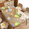 Mantel de mesa de cristal blando Dopamina, mantel de PVC impermeable y a prueba de aceite, protector de escritorio transparente de dibujos animados resistente al calor y a altas temperaturas