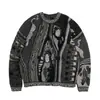 Otoño e Invierno Nueva Moda Retro Tendencia Nacional Casual Sudadera de Punto Grueso Estampado Digital 3D Sudadera de Cuello Redondo para Hombre Transfronterizo