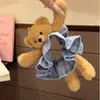 Super lindo peluche oso pequeño cuadros scrunchie juvenil super bonito liga para el pelo 2026 nueva liga para el pelo flor para el pelo