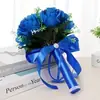 Ramo de rosas artificiales imitación 7 cabezas rosa de Corea del Sur flor de seda flor para dama de honor de boda florista sosteniendo flor fábrica en stock venta al por mayor